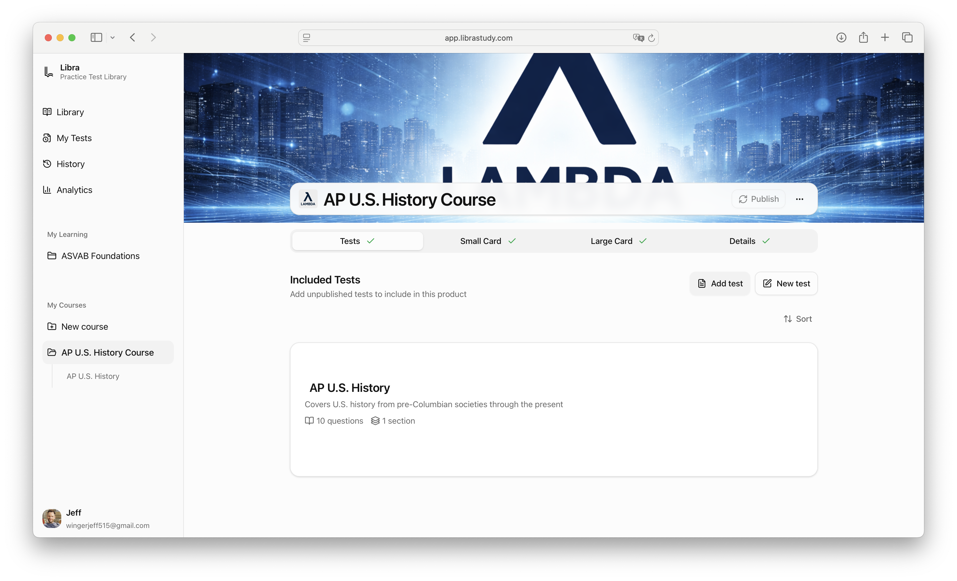 Add tests to your branded course package